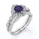 thumbnail image 4 of JeenMata Anillo Nupcial con Diseño de Flores Milgrain Estilo Art Déco de 1,5 ct en Pavé Cruzado de Alejandrita y Moissanita Creado en Lab Engastado en Plata con Baño de Oro Blanco de 18 K, 4 of 6