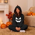 thumbnail image 5 of Adult Halloween Pumpkin Onesie BWASD Mens and Womens Matching Halloween Onesie Pajamas Hooded Loungewear with Pocket Print Soft Plush Sleepwear for Cold Fall Winter Gray,3XL, 5 of 6