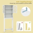 thumbnail image 6 of YOJFOTOOU Over-The-Toilet Storage Cabinet, 3-Tier Freestanding Bathroom Rack with Glass-Door Cabinet & 3-Position Adjustable Shelf, Space-Saving Storage Organizer for Bathroom, Washroom, Laundry Room, 6 of 7