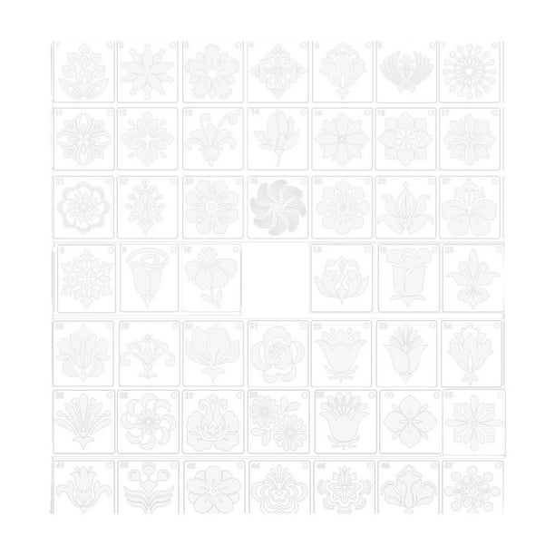 48 plantillas de mandala para manualidades, plantillas de flores únicas, plantillas para pintar, plantillas para pintar para suelos de baldosas