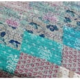 thumbnail image 4 of Reversible Patchwork Floral Reversible Kantha Bedding Floral Print Kantha Throw Queen Quilt Cotton Light Weight Winter Summer bedding, 4 of 4