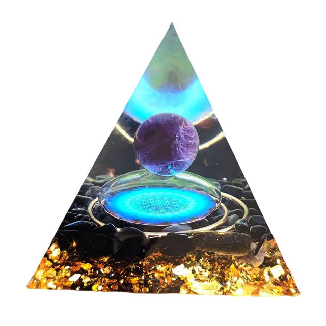 Billuyoard Natural Obsidian Pyramid Figurines Home Office Ornament Article Furnishing Type2