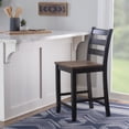thumbnail image 3 of Powell Colm 24" Indoor Counter Stools, set of 2, Black/Wire Brushed Oak, 3 of 11
