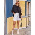 thumbnail image 5 of Zeagoo Womens Bermuda Shorts Casual Back Elastic Waist Wide Leg Shorts Knee Length Cargo with Pockets, 5 of 6