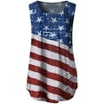 thumbnail image 4 of OAVQHLG3B 4th of July Outfits for Women American Flag T Shirt Summer Tops for Women Sleeveless Love Heart O-Neck Patriotic Shirts Printing Relaxed Tops, 4 of 4