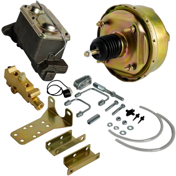 Mustrod 7" Zinc Power Brake Booster Master Cylinder Kit for 1960-1966 Ford Falcon, 1964-1966 Mustang
