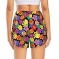 thumbnail image 3 of Picia Hawaiian Style Pattern Women's 2 in 1 Athletic Running Shorts High Waisted Workout Casual Gym Sweat Shorts with Comfy Liner Zipper Pockets-Small, 3 of 9