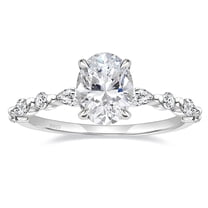 VOLALO 2 Carat Oval Cut Engagement Promise Ring for Women