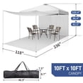 thumbnail image 4 of Hassch 10x10ft Ez Pop Up Canopy with Carry Bag, Portable Instant Tent with 2 Sidewalls for Outdoor Events, Party, Wedding, Birthday, Graduation, White, 4 of 10