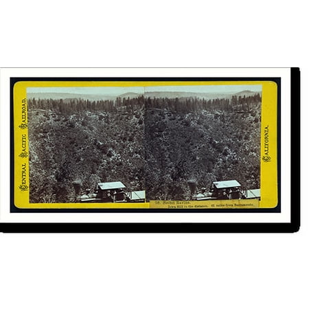 Historic Print, Secret Ravine Iowa Hill in the distance. 61 miles from Sacramento, 16" x 20"