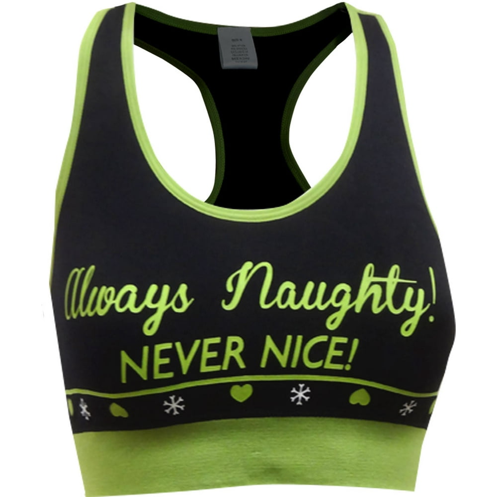MJC MJC Women's Dr. Seuss Grinch Inspired Always Naughty Seamless Bra