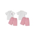 thumbnail image 2 of BemeyourBBs Toddler Baby Boy 4th of July Outfits Patriot Fourth of July Summer Independence Day Clothes Short Sleeve American Flag Embroidery Button Lapel Shirt Plaid Shorts Set, 2 of 7