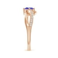 thumbnail image 4 of ANGARA Natural Tanzanite Twisted Ribbon Ring with Pave Diamond Accents in 14K Rose Gold for Women (Size-6x4mm) | December Birthstone, Anniversary, Jewelry Gift for Women | Natural Tanzanite Ring, 4 of 9