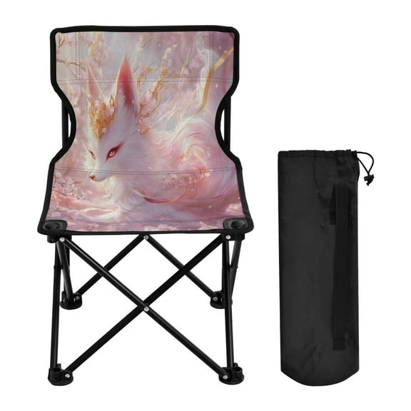 BZSMCE Camping Chairs Modern Fox with Glowing Eyes Pattern Folding chair