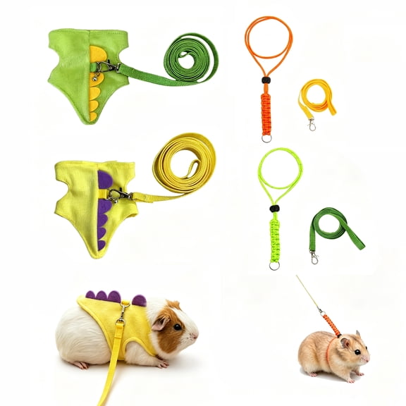 Small Pet Leash 4-Pack,Outdoor Harness Ropes for Rabbits, Guinea Pigs, Ferrets