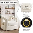 thumbnail image 3 of Furniliving Swivel Accent Chair, Upholstered Barrel Chair with Removable Seat Cushion, Modern Armchair for Living Room Bedroom(White), 3 of 10
