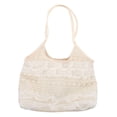 thumbnail image 6 of FELTECHELECTR 1Set White Purses for Women Woven Beach Bag Casual Beige Polyester Large Capacity Women Shopping, 6 of 8