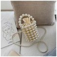 thumbnail image 4 of Bolso de mano con cuentas para mujer, bolso de noche con decoración de perlas y cadena desmontable, 4 of 5