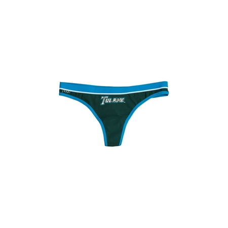 Vintage Metal Leather Thong - Tulane University Thong with Vintage Screenprint- Green Wave