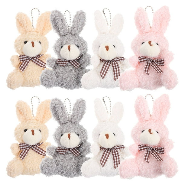 llaveros de conejo de peluche, llaveros de conejo de dibujos animados, llavero de peluche, colgante de conejito para mochila, mini colgante