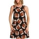 thumbnail image 1 of Fotbe Brown Football On Black Vestido de Verano sin Mangas para Mujer – Vestido Midi Línea A, Estilo Camiseta Floral, Vestido Playero Casual y Fluido, 1 of 7