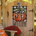 thumbnail image 3 of Sm:)e Buffalo Check Plaid Fall Pumpkin Welcome House Flag Double Sided 28 x 40 Inch, 3 of 6