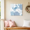 thumbnail image 6 of Canvas Wall Art, Coastal Blue Crab Framed Canvas Prints for Living Room Bathroom, Coral Starfish Ocean Conch Nautical Gallery Wrapped Wall Decor for Home Office, Gifts, 12"x12" Ship Next Day, 6 of 9