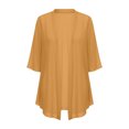 thumbnail image 5 of Garbnen Shrugs for Women Chiffon Open Front Long Womens Short Sleeve Cardigan Soft Lightweight Sun Protection Casual Sheer Shawls for Women L, 5 of 6