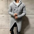 thumbnail image 2 of VNKIDY Men's Sweater Coat Fall Winter Oversized Solid Color Ribbed Knit Hooded Cardigan Long Sleeve Buttons Down Thermal Windproof Coat For Cold Weather Daily Wear Cozy Knitwear, 2 of 4