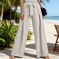 thumbnail image 2 of Cmfcve Wide Leg Pants for Women High Waisted Palazzo Pants Work Casual Flowy Tie Knot Trousers with Pockets, 2 of 5