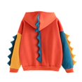 thumbnail image 4 of Linda sudadera de moda de dibujos animados para mujer, sudadera informal con estampado de dinosaurios, sudaderas con capucha de empalme de manga larga, Tops, suéter con capucha Irregular, 4 of 5