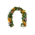 thumbnail image 2 of Sunflower Garland with Roses Artificial, Fake Flower Vine for Spring Garden, Wedding Arch Decor for Balcony Patio, Plastic Rattan for Staircase Fence Outdoor, 2 of 9