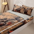 thumbnail image 3 of Castle Fairy Vintage Steam Train Zipper Full Size Comforter Sets with Fitted Sheet and 2 Pillowcases,Town Cloudscape Zipper Bedding Set for Themed Bedroom,Red Black,4pcs,Grey Reversible, 3 of 6
