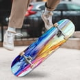 thumbnail image 4 of Skateboards for Beginners original alcohol ink white 31"x8" Maple Double Kick Concave Boards Complete Skateboards Outdoor for Adults family friends Gifts, 4 of 5