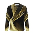 thumbnail image 5 of Blouse for Men,Mens Tops Long Sleeves Turn-down Collar Printing Pullover Casual Fitness Sports Blouse Black M, 5 of 5