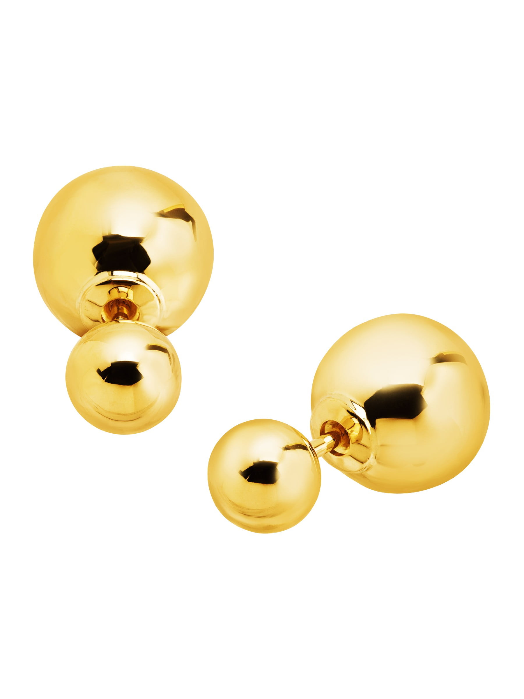 Eternity Gold - Eternity Gold Polished Double Ball Front-Back Stud ...