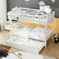 thumbnail image 6 of Ouyessir Wood Twin Over Twin Bunk Bed with Trundle and Built-in Shelves, Convertible to 2 Twin Size Platform Bed, Kids Bunk Bed with Ladder and Safety Rails, 6 of 9