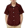 thumbnail image 2 of Maean Boys Button down Top Short Sleeve Collared Shirts Striped Causal Summer Beach Tshirts with Pockets, 2 of 7