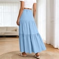 thumbnail image 3 of XinghaiYIDE Women's Boho Tiered Maxi Skirt 2026 - Summer Flowy A-Line Long Skirt with Pockets for Beach Vacation Casual Wear,S-XXL, 3 of 5