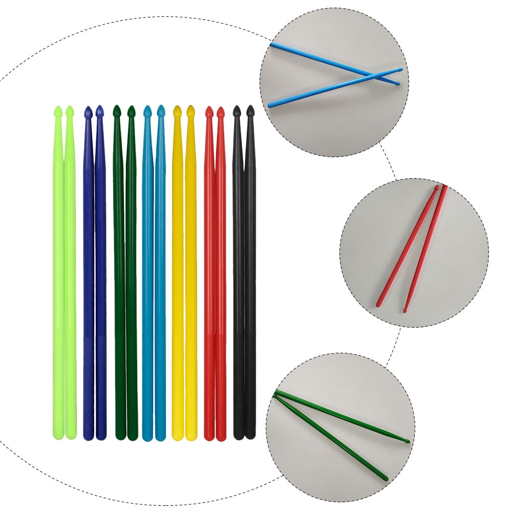 7 Pairs 5A Colorful Drumsticks Professional Practical Nylon Stick for Drum Set