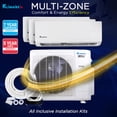 thumbnail image 6 of Klimaire 26,000 BTU 3-Zone 23 SEER2 Heat Pump Wall Mounted Mini Split Heat Pump System (6,000 BTU + 12,000 BTU + 12,000 BTU) - R454B, 6 of 8
