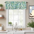 thumbnail image 3 of Retro Green Seashells Starfish Corals Valances for Windows,Kitchen Valance Rod Pocket Short Curtain, Underwater World Valance Curtain Window Valances for Bedroom Bathroom Living Room 60x18in, 3 of 9
