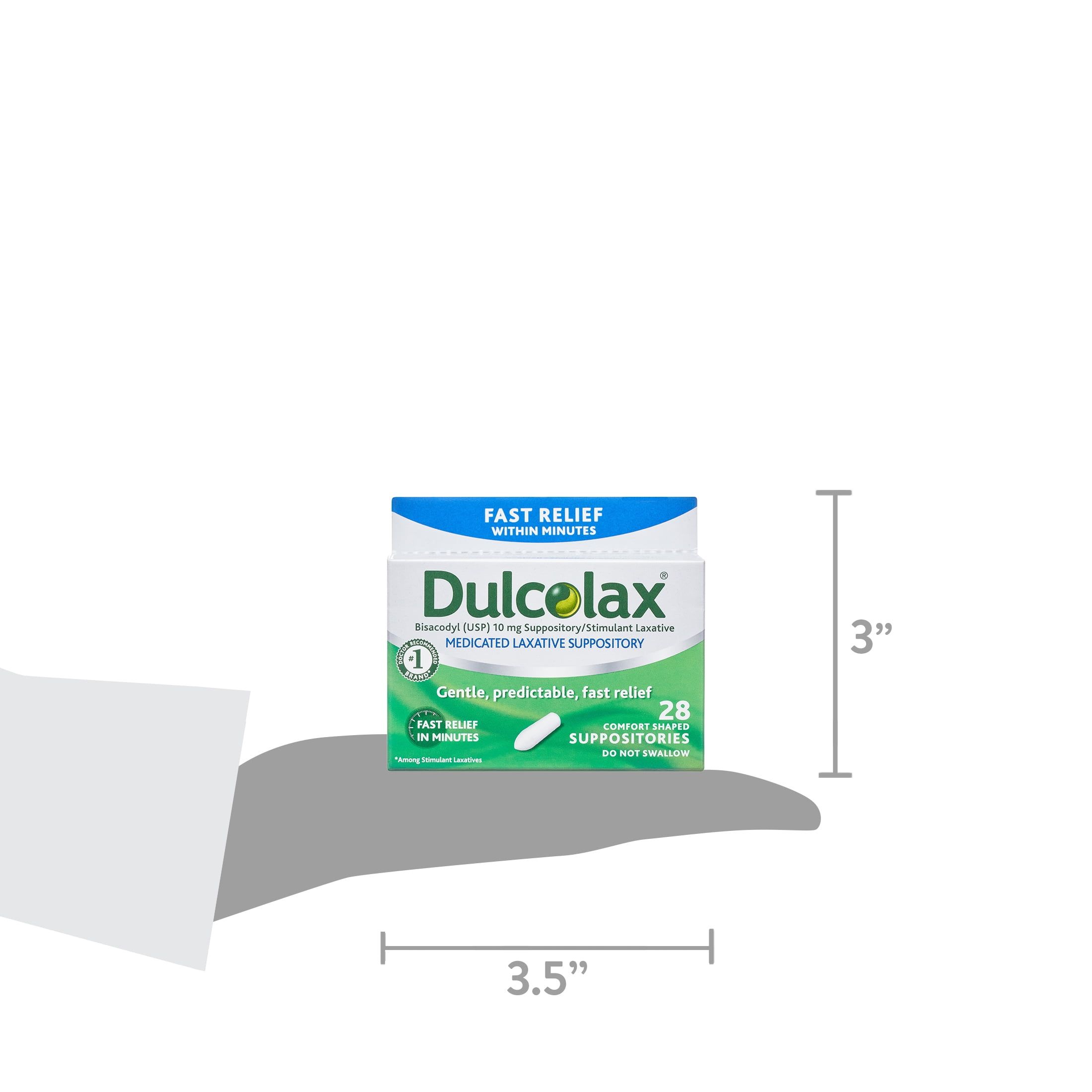  Dulcolax Fast Relief Medicated Laxative Suppositories Fast  Relief, Rectal Use Only, Bisacodyl, 10 mg, 28 Count : Everything Else