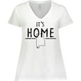 thumbnail image 3 of Inktastic It's Home Alabama State Outline Distressed Text Women's Plus Size V-Neck T-Shirt, 3 of 5