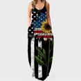 thumbnail image 2 of Vestido largo camisero con bolsillo para mujer con cuello en V estampado sin mangas a la moda para mujer Sexy del Día de la Independencia Pompotops ghjkhdj8562, 2 of 5