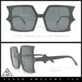 thumbnail image 4 of Womens Bat Wing Shape Plastic Oversized Rectangle Fashion Sunglasses Grey - Smoke, 4 of 8