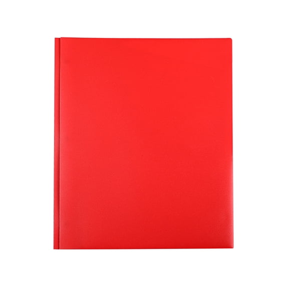 TOOPTY Plastic Two-Pocket Folder, Durable Portfolios Case for Home Office School Business, the Unfolded Size is 18.5 * 11.4 inches(Red)