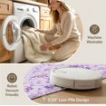 thumbnail image 4 of ODIKA 8'x10' Washable Area Rug Non-Slip Chair-Friendly Mat Purple Dotted Beige Tassel Border Decorative Pink Boho for Dining Room, Large Office, Lounge, 4 of 6