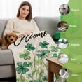 thumbnail image 6 of Throw Blanket Fleece Throw Blanket 40x50in, Farm Lucky Shamrock Soft Lightweight Bed Blankets St. Patrick's Day Welcome Quote Fuzzy Couch Blankets for All Season, 6 of 9