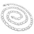 thumbnail image 3 of Cadenas Para Hombre Mujer Plata 925 de Ley Esterlina Eslabon Figaro Italiana Corte De Diamante, 3 of 5